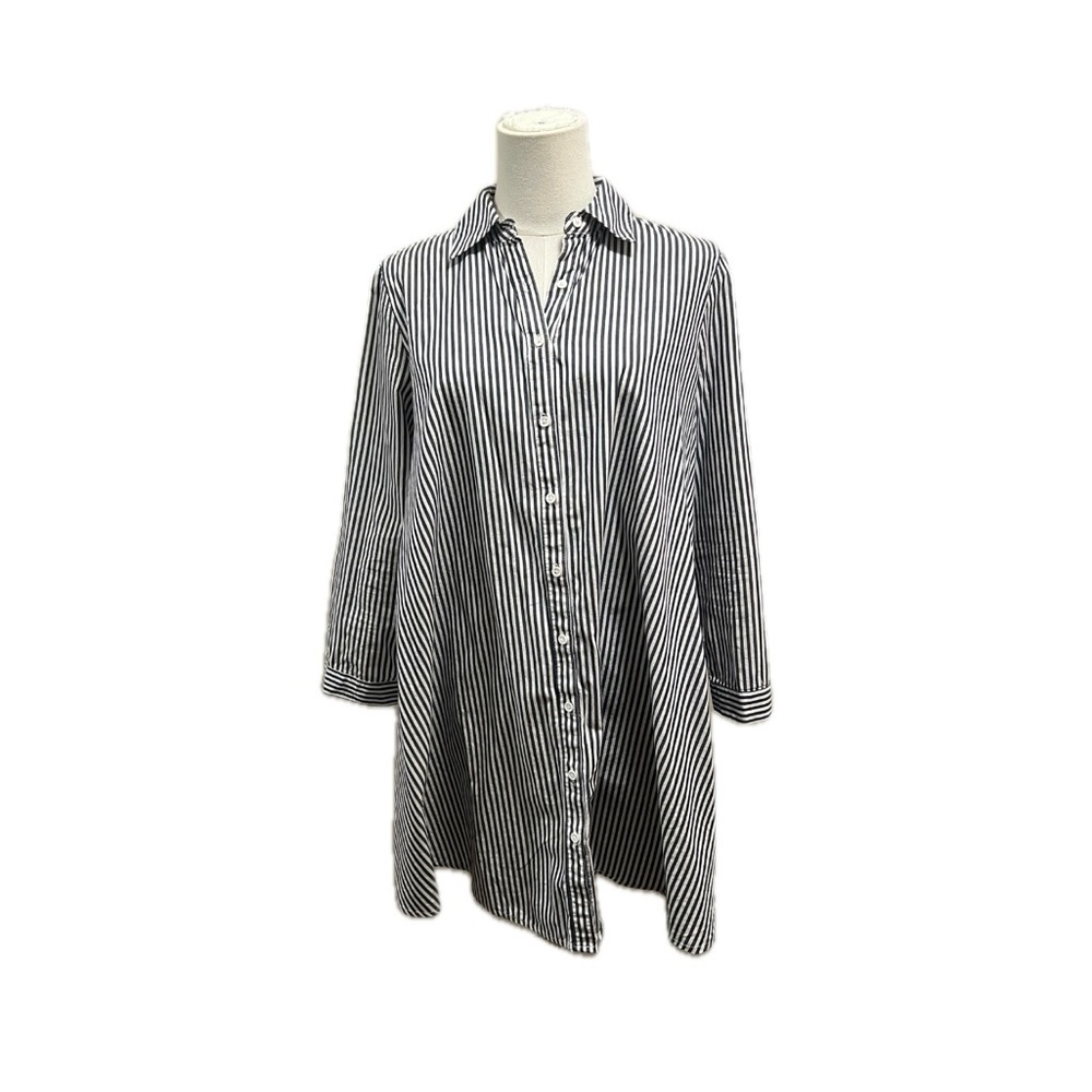 bb dakota striped button down shirt dress collared mini casual blue white